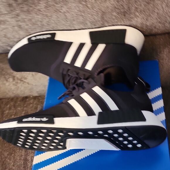 Adidas RMD R1 DARK  PURPLE Sneakers with Modern Athletic Design WHITE STRIPES - Picture 8 of 8